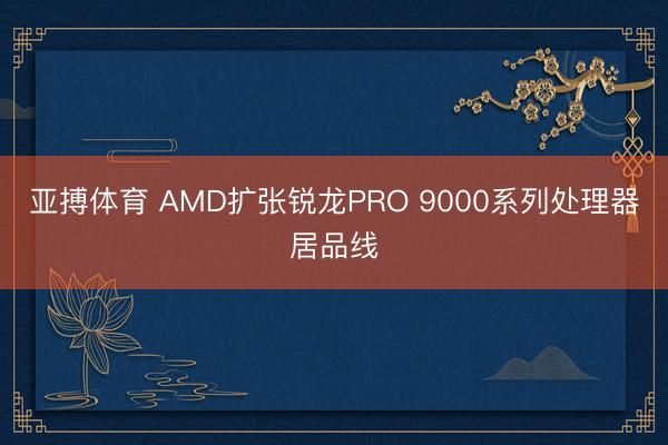 亚搏体育 AMD扩张锐龙PRO 9000系列处理器居品线