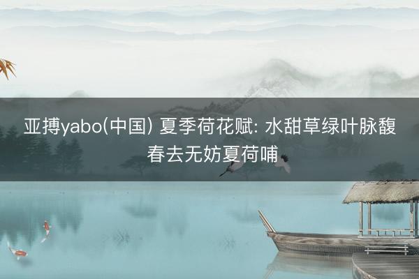 亚搏yabo(中国) 夏季荷花赋: 水甜草绿叶脉馥 春去无妨夏荷哺
