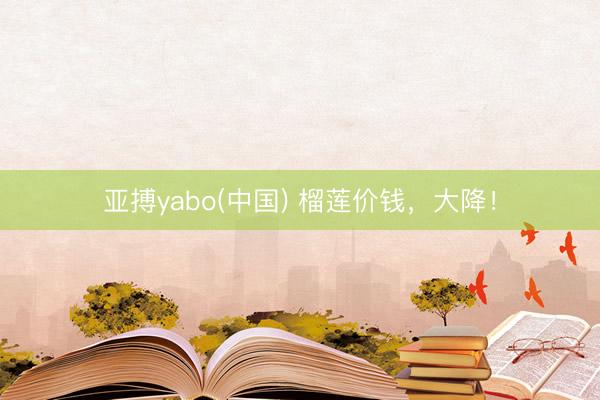 亚搏yabo(中国) 榴莲价钱，大降！