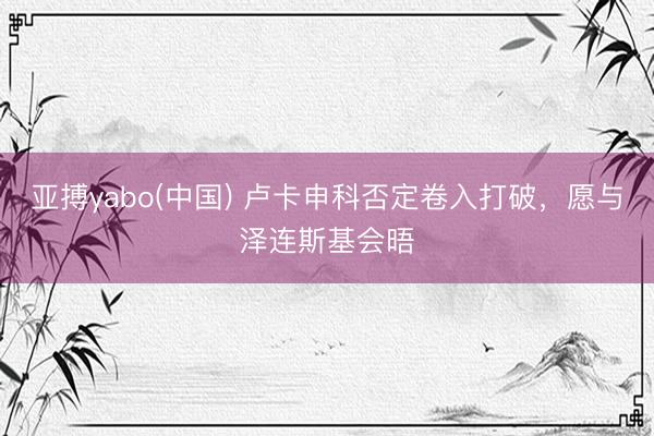 亚搏yabo(中国) 卢卡申科否定卷入打破，愿与泽连斯基会晤