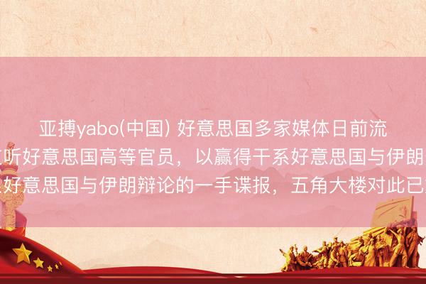 亚搏yabo(中国) 好意思国多家媒体日前流露，以色列近期正