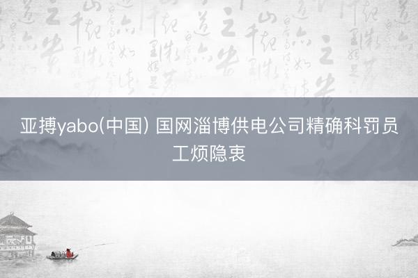 亚搏yabo(中国) 国网淄博供电公司精确科罚员工烦隐衷