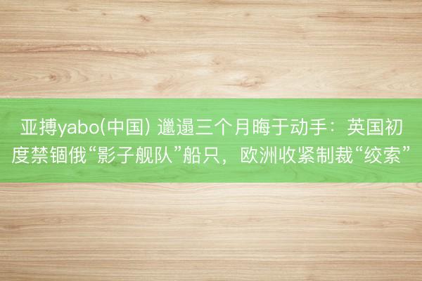 亚搏yabo(中国) 邋遢三个月晦于动手：英国初度禁锢俄“影子舰队”船只，欧洲收紧制裁“绞索”