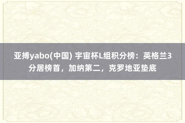 亚搏yabo(中国) 宇宙杯L组积分榜:英格兰3分居榜首,加纳第二,克罗地亚垫底
